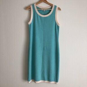 ST. JOHN Collection Women’s Turquoise Knit Sweater Sleeveless Dress Size 6